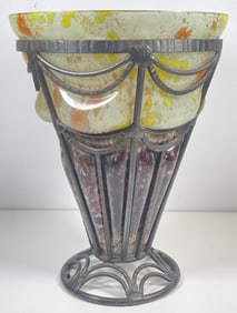 Art Deco Schneider & Majorelle Art Glass Vase