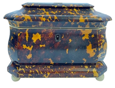 A George III Tortoise Shell Tea Caddy