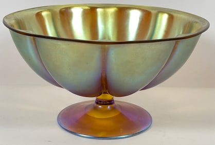 c1930 Art Deco Karl Wiedmann WMF Myra Footed Art Glass Bowl