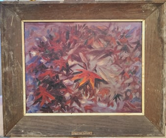 Shubert Signed Floral Titled Falling Maples
