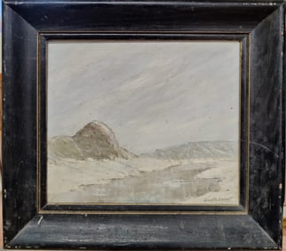 Carl Gustafson O/B Impressionist Winter Landscape