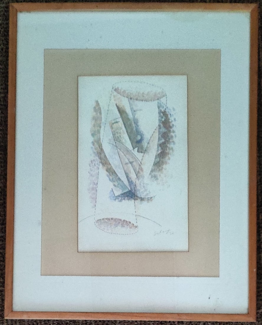 Saul Schary W/C & Pecil Drawing Abstract Faces: Saul Schary (New York, New Jersey, 1904 - 1978) abstract faces in good condition, with toning to the paper. Signed and dated '26 lower right. 6.5" x 10.5" sight.