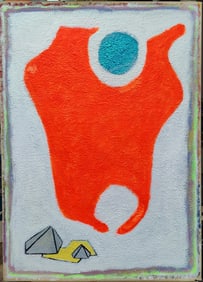 Ron Asche O/C Outsider Art Colorful Abstract Figural