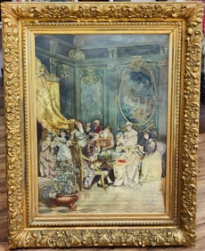 Ettore Simonetti W/C Italian Salon Scene Roma 1883