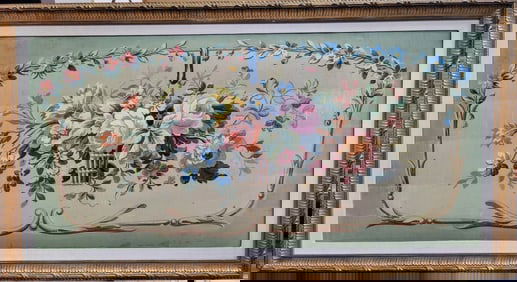 Late 19th c. Painted Decorative Floral Panel