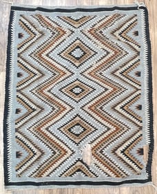 Vintage Native American Navajo Eye Dazzler Rug May Yazzie