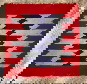 Vintage Native American Navajo Germantown Sampler Rug