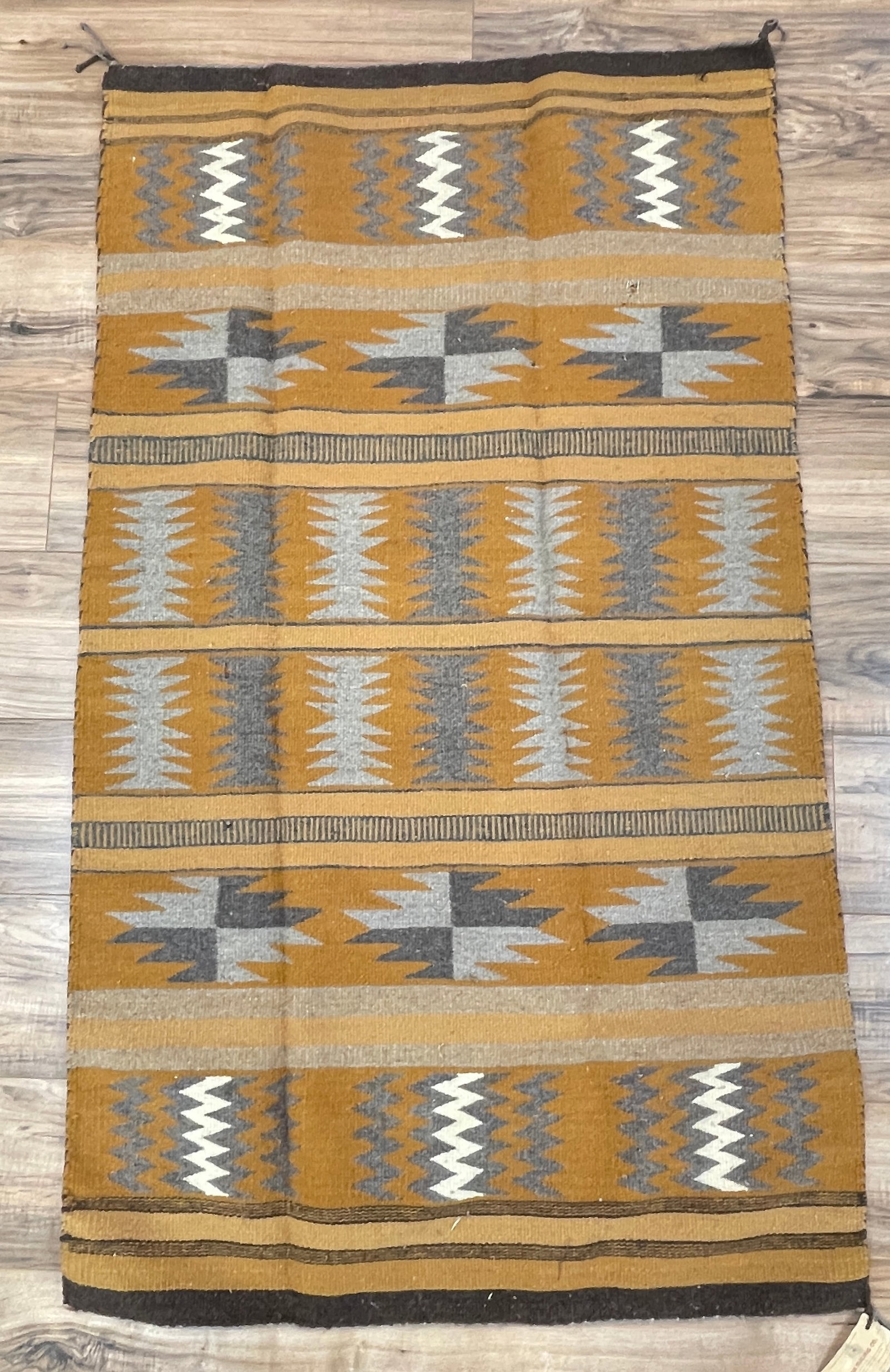 Attb J.B. Moore Vintage Native American Navajo Crystal Rug: 57 inches x 32 inches. Overall good condition. Please see photos. Came from an extensive collection of American Indian items.