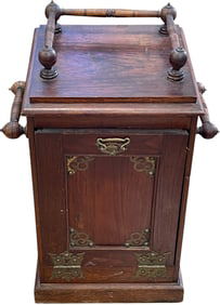 Victorian Brass Mounted Walnut Coal Scuttle