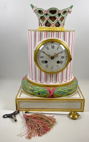 19th Century French Vion & Baury Porcelain Clock Planchon