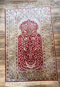 Handmade Silk Tree of Life Prayer Rug