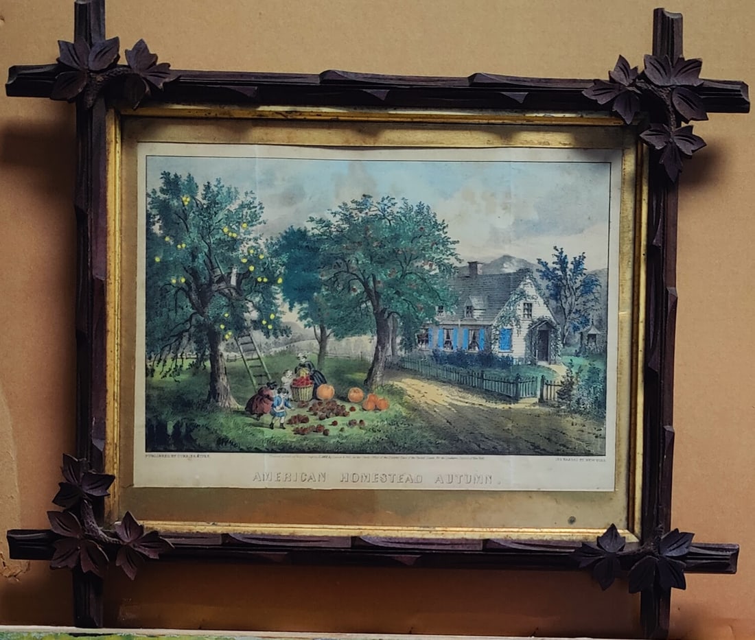 Published Currier & Ives Print American Homestead Autumn1869