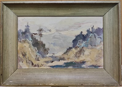 Unsigned O/C Eastern European School Landscape Painting