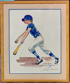 LeRoy Neiman Signed Little Hitter Offset Lithograph '81