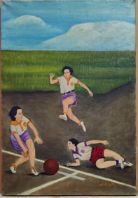 Lawrence Lebduska WPA Era Women's Basketball c. 1930s
