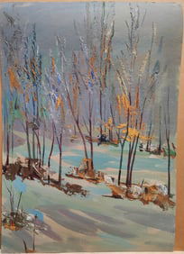 Nikolai Reznik O/B Modernist Ukrainian Winter Landscape