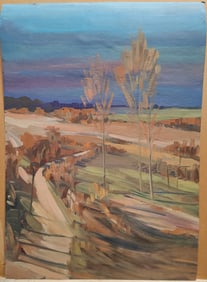 Nikolai Reznik O/B Modernist Ukrainian Autumn Landscape