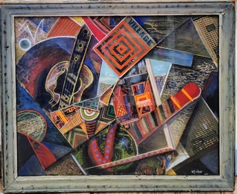 Oscar Fisher M/M Collage and Paint Fiesta Painting
