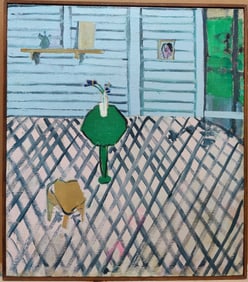 Alan Peters Post Impressionist City Backyard Painting NYC