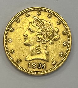 US $10 Ten Dollar Gold Coin, 1894
