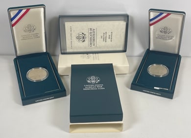 (2) US Korean War Memorial Coins Silver