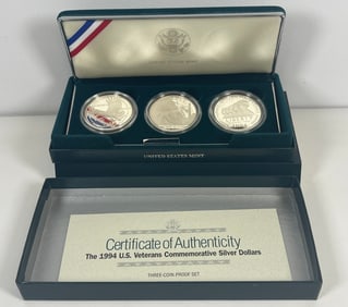1994 US Veterans Commemorative Silver Dollars