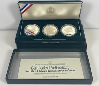 1994 US Veterans Commemorative Silver Dollars