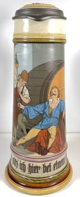 Large Mettlach Pictoral Stein