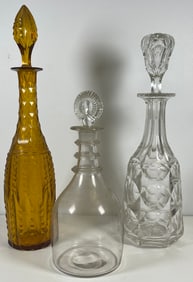Lot of 3 Crystal Decanters