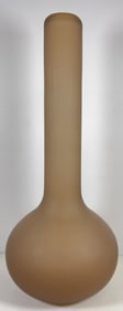 Vintage Satin Glass Large Bolbous Vase