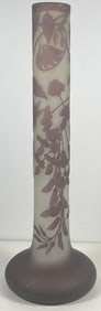 Emile Galle French Wisteria Cameo Art Glass Vase