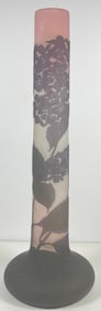 Emile Galle French Hydrangea Cameo Art Glass Vase