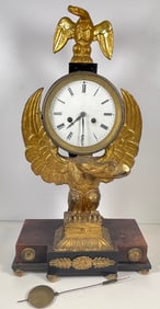 French Empire Carved & Gilded Eagle Shelf Clock