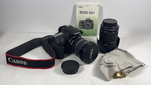 Canon EOS 60D 18MP DSLR Camera with 2 Telephoto Lens