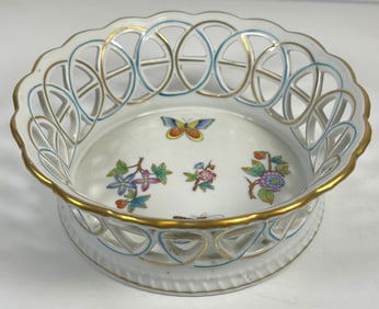 Herend Porcelain Queen Victoria Reticulated Basket
