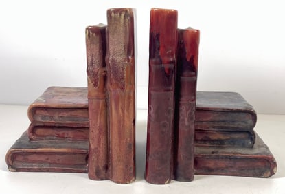 French Art Deco Glazed Art Pottery Bookends