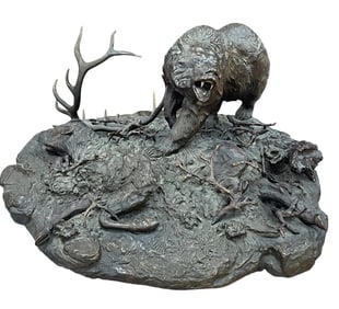 Douglas Van Howd Bronze Titled "Way of the Grizzly"