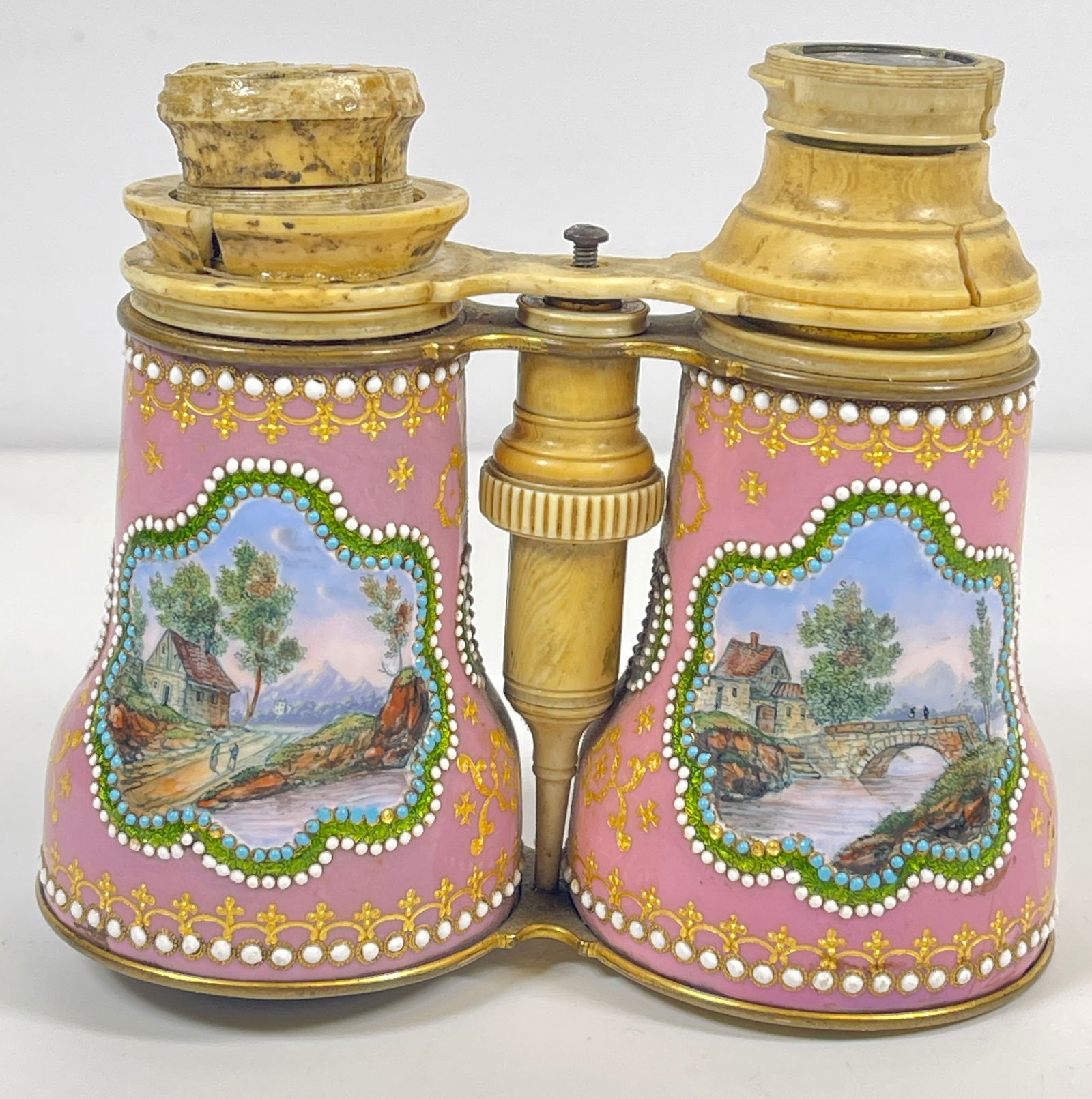 19th Century French Bronze & Enamel Opera Glasses / Binoculars (1 of 7)