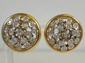 Mid Century 14k 2 Carat Diamond Starburst Earrings