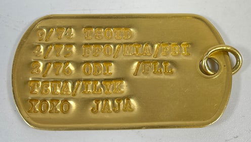 Vintage Cartier 18k Yellow Gold Dog Tag