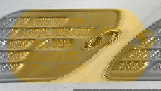 Vintage Cartier 18k Yellow Gold Dog Tag: Total weight 7.9 dwt, 12.4 grams. Measures 2 inches x 1.25 inches. Overall good condition, see photos.