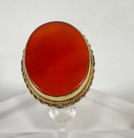 Vintage 14k Yellow Gold & Carnelian Ring size 7.5