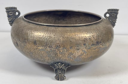 Vintage Hand Hammered Peruvian Sterling Silver Center Bowl