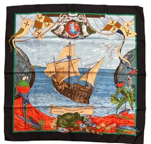 Hermes Scarf Christophe Colomb Decouvre l'Amerique NIB
