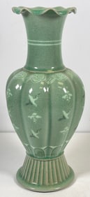 Korean Celadon Vase with Cranes