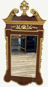 Large Mahogany Chippendale Style Gilt Mirror