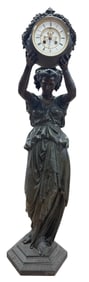 Large 19th Century French Figural Floor Molded Clock
