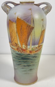 Nippon Coralene Vase Schooner