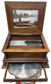 19th Century Marquetry Inlaid Disc Music Box