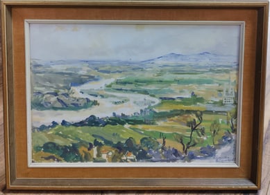 Eastern European School Illegibly Signed W/C Landscape
